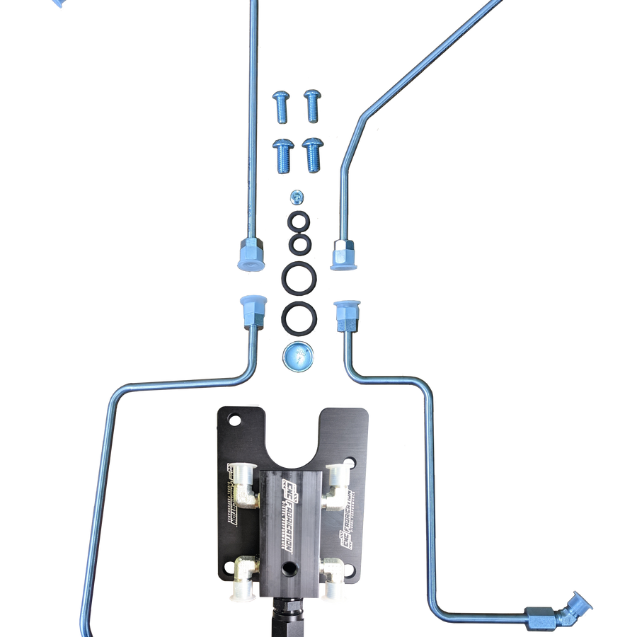 94.5-98.5 7.3L CNC Fab 4-Line Feed Valley Mount Fuel Line Kit - 42201X