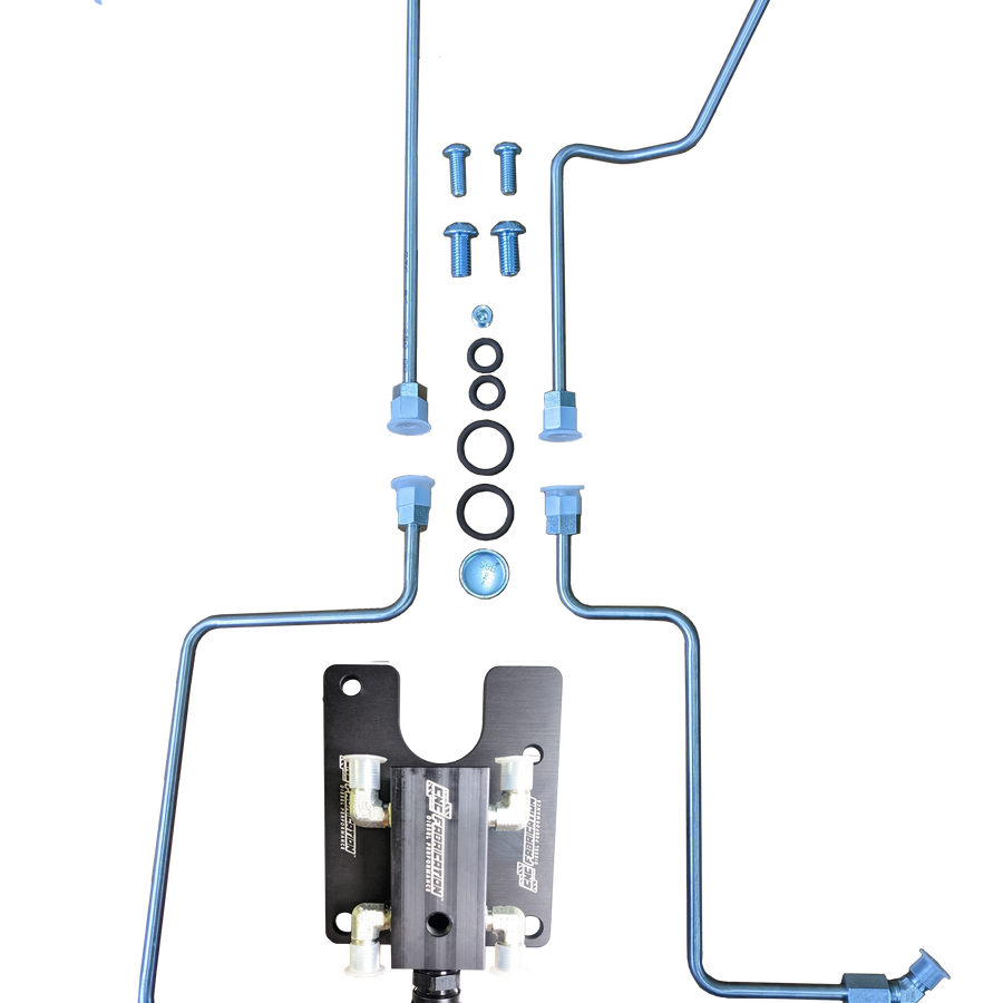 99.5-03 7.3L CNC Fab 4-Line Feed Valley Mount Fuel Line Kit - 42201X