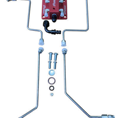 94.5-03 7.3L CNC Fab T4 Turbo 4-Line Feed Valley Mount Fuel Line Kit - 42201X