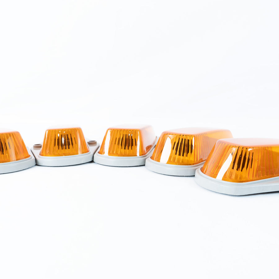 Complete Performance Amber Cab Light Kit - Dark Gray Base - 1973-1997 Ford F-Series