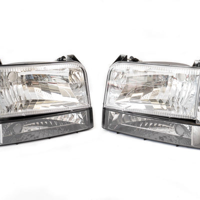Complete Performance Six Piece Clear Headlight Kit - 1992-1997 Ford F-Series & Bronco