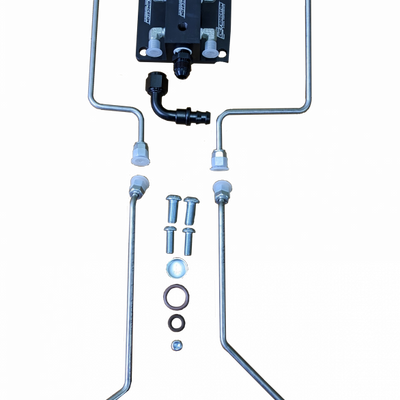 94.5-03 7.3L CNC Fab T4 Turbo 4-Line Feed Valley Mount Fuel Line Kit - 42201X