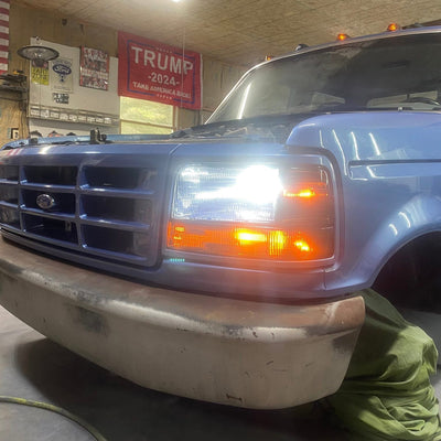 Smoked Diffused Headlight Kit - 1992-1997 Ford F-Series & Bronco